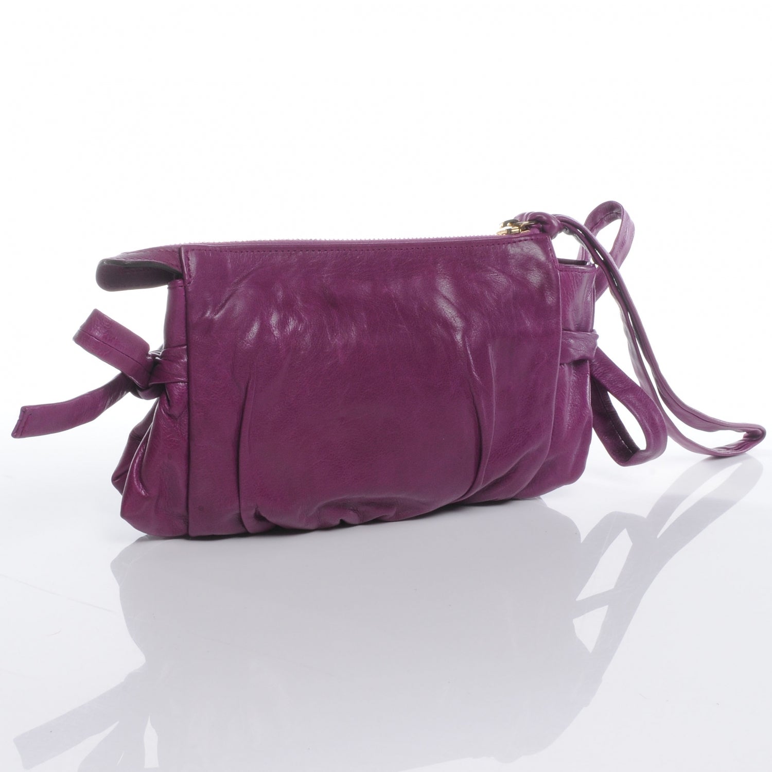 Gucci Leather Hysteria Clutch Purple 3 of 8