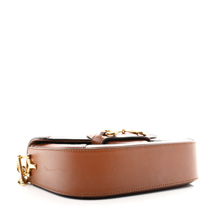 Gucci New Canvas Charisma Calfskin Crystal GG Monogram Mini Horsebit 1955 Shoulder Bag Camel Ebony 4 of 11