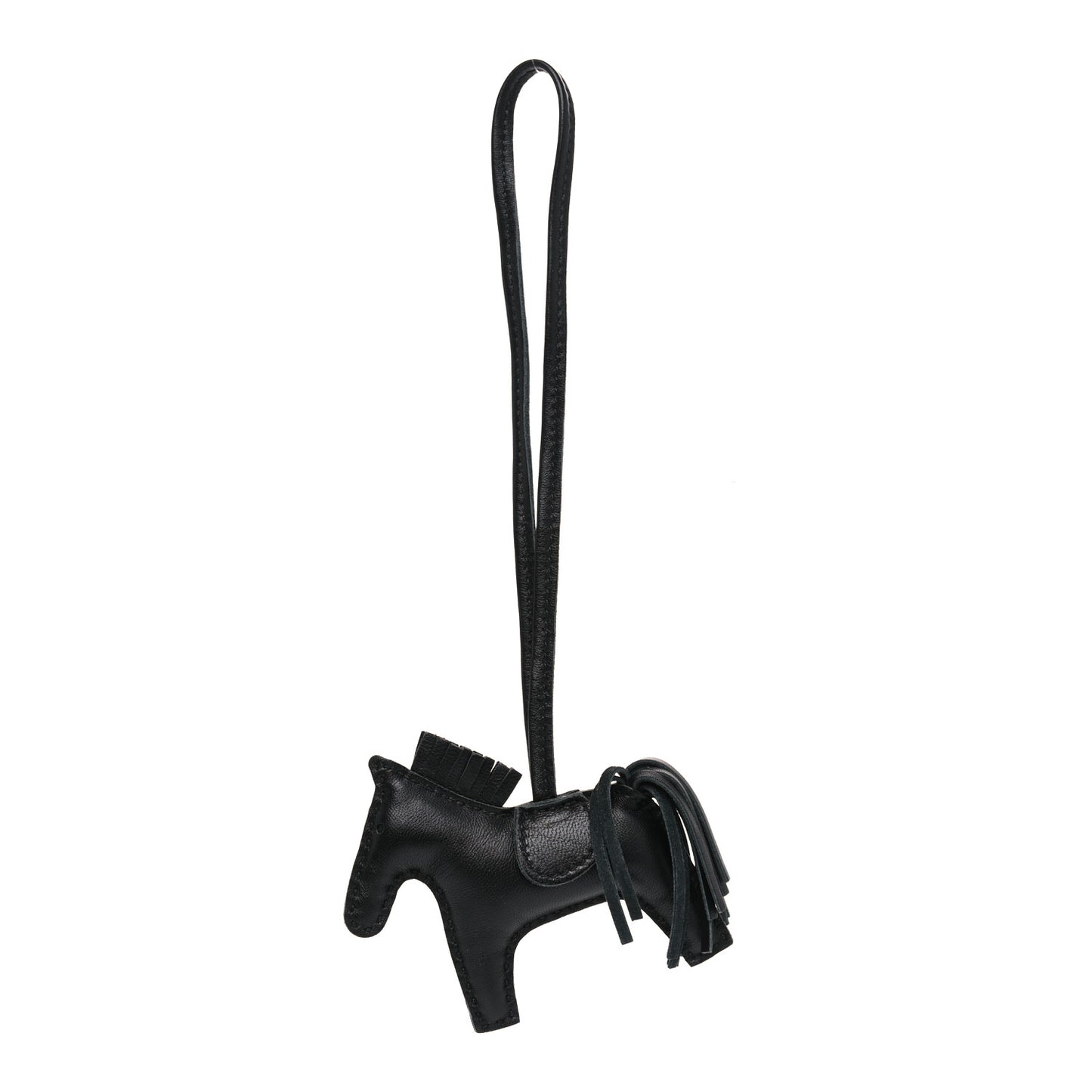 Milo Lambskin Grigri Rodeo Horse Bag Charm PM So Black