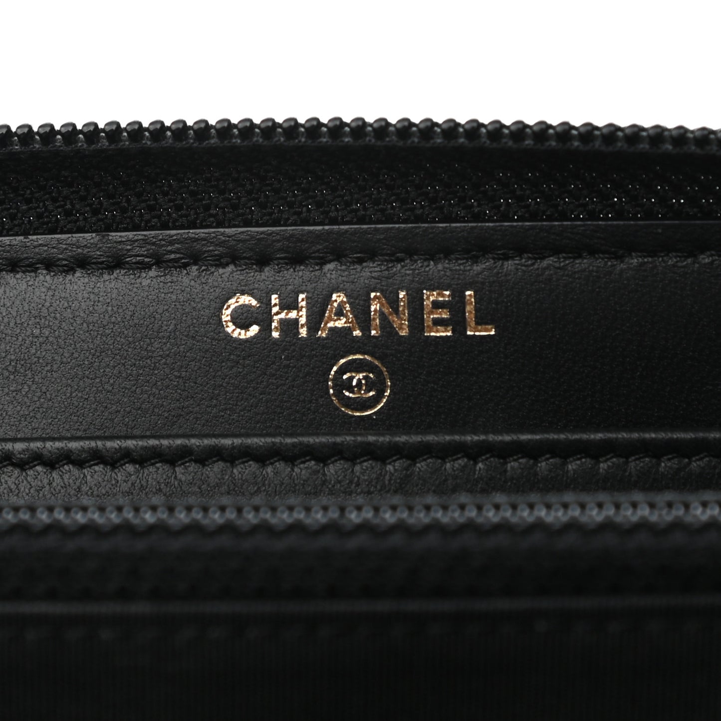 Lambskin Quilted Boy Zip Around Wallet Black
