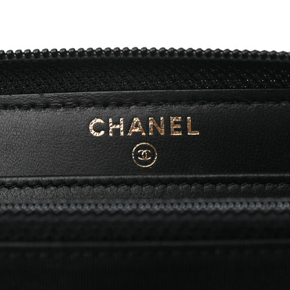 Chanel Lambskin Quilted Boy Zip Around Wallet Black 6 of 8