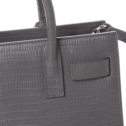 Saint Laurent Calfskin Lizard Embossed Nano Sac De Jour Fog 15 of 15
