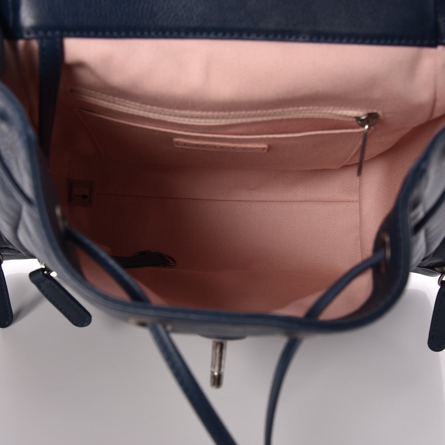 Grained Calfskin Pocket Backpack Dark Blue