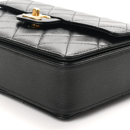 Chanel Shiny Caviar Quilted Small Top Handle Flap  Black 10 of 11
