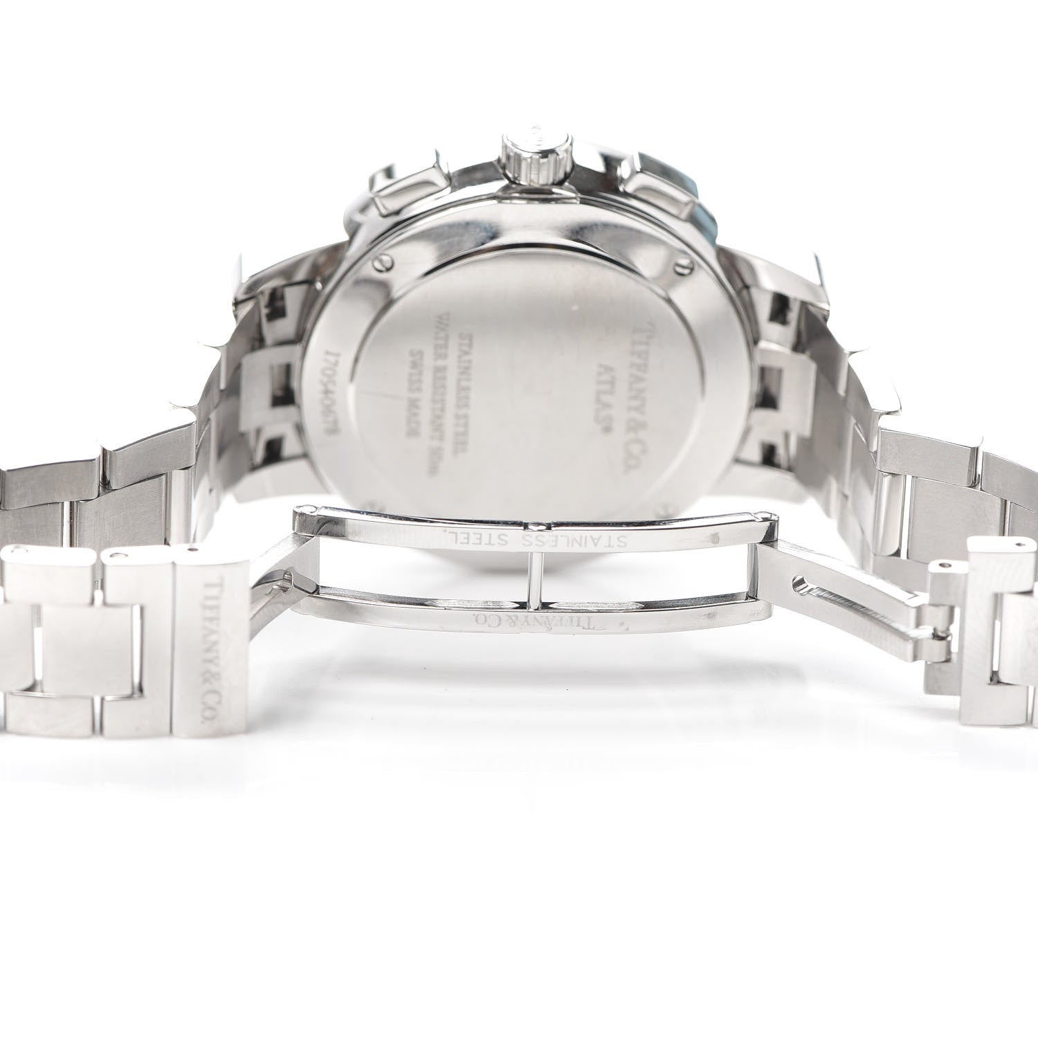 Tiffany Stainless Steel Diamond Bezel 36mm Atlas Dome Chronograph Quartz Watch 5 of 6