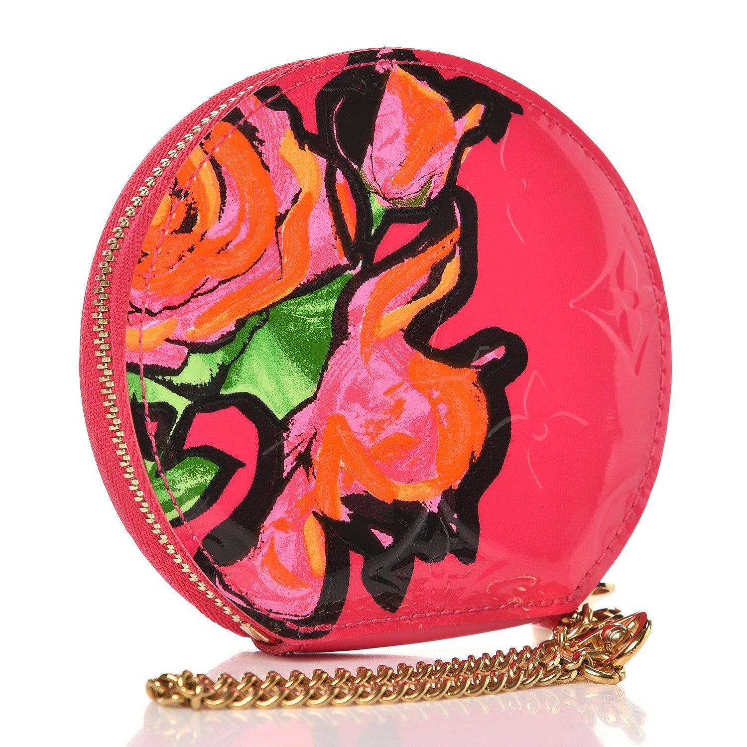 Louis Vuitton Vernis Roses Chapeau Coin Purse Rose Pop 3 of 7