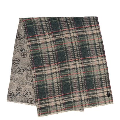 Chanel Cashmere CC Plaid Scarf Grey Multicolor 2 of 3