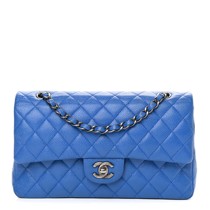 Chanel Caviar Quilted Medium Double Flap Blue 1 of 9