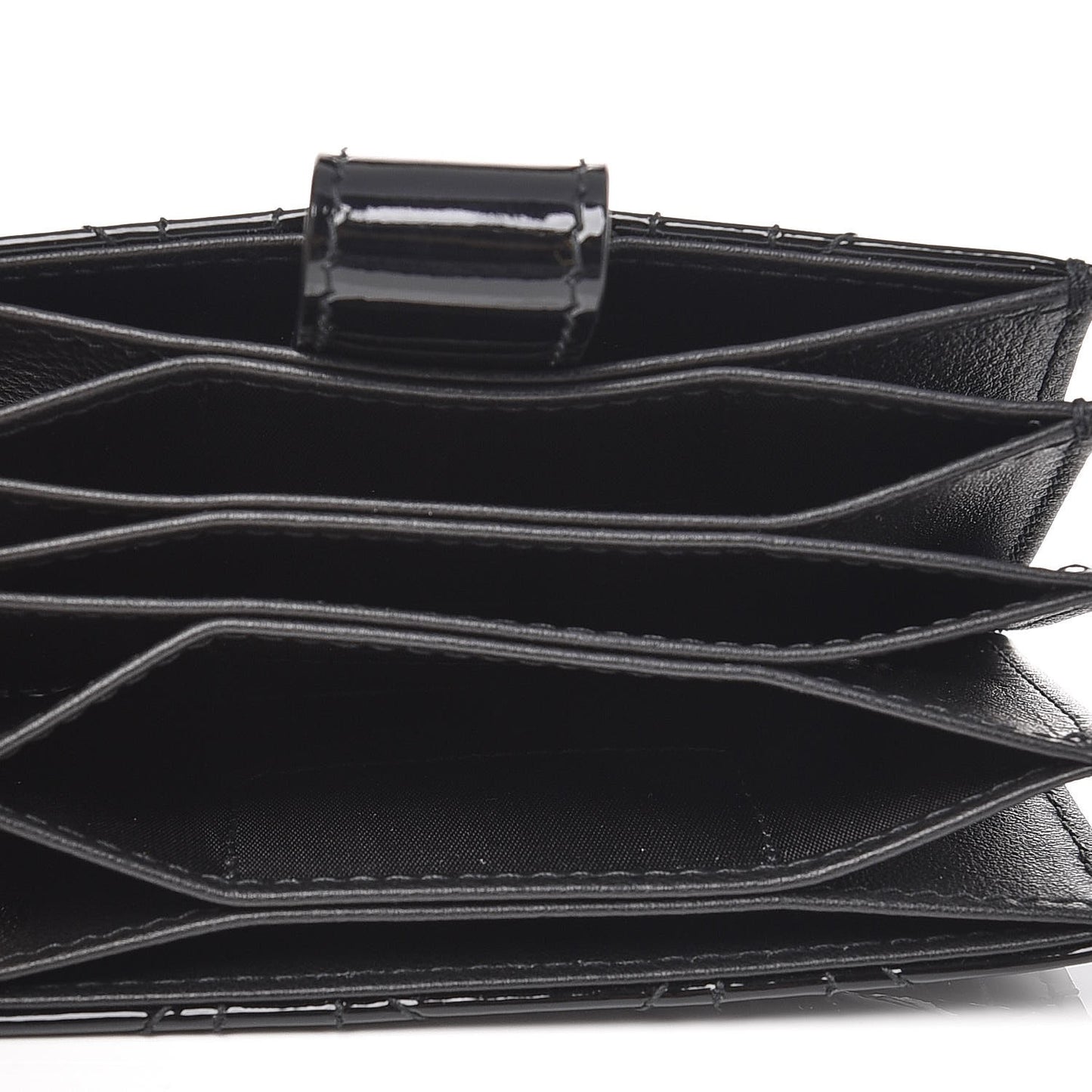 Patent Cannage Lady Dior 5-Gusset Card Holder Black