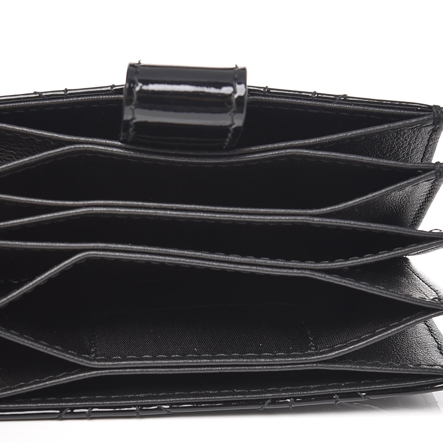 Christian Dior Patent Cannage Lady Dior 5-Gusset Card Holder Black 5 of 7