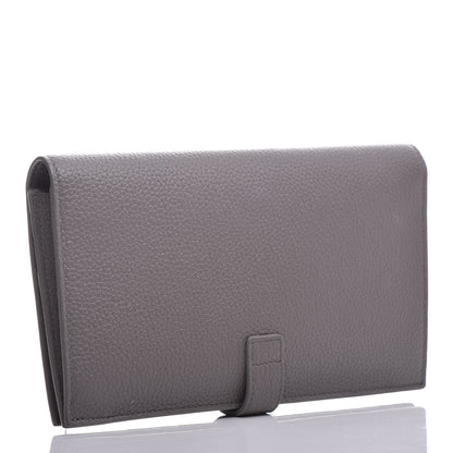 Saint Laurent Grained Calfskin Sac De Jour Souple Thin Wallet Fog 4 of 14