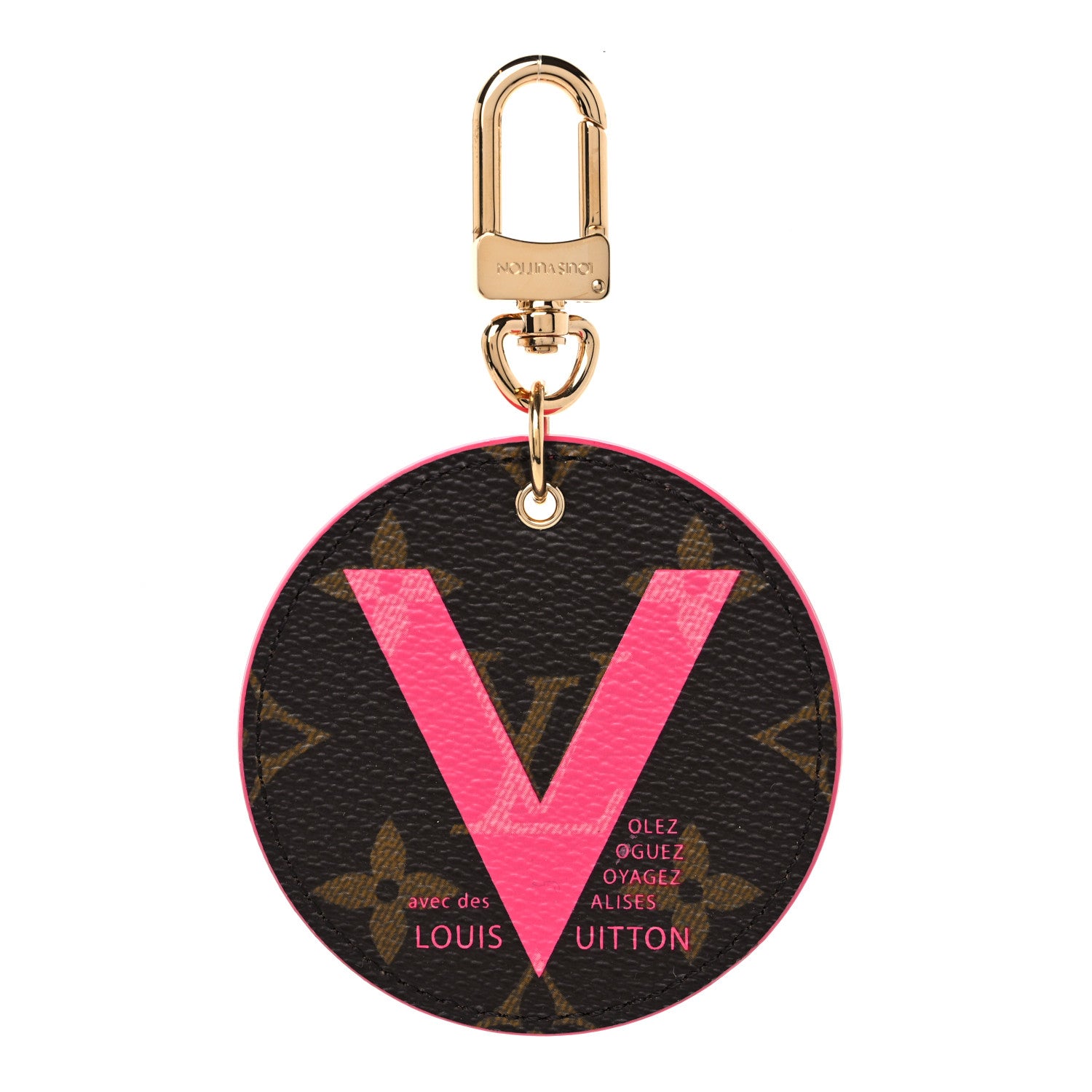 Louis Vuitton Monogram Illustre V Bag Charm Key Ring Grenade 1 of 3