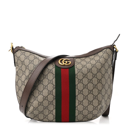 Gucci GG Supreme Monogram Web Small Ophidia Half Moon Hobo Brown 1 of 11