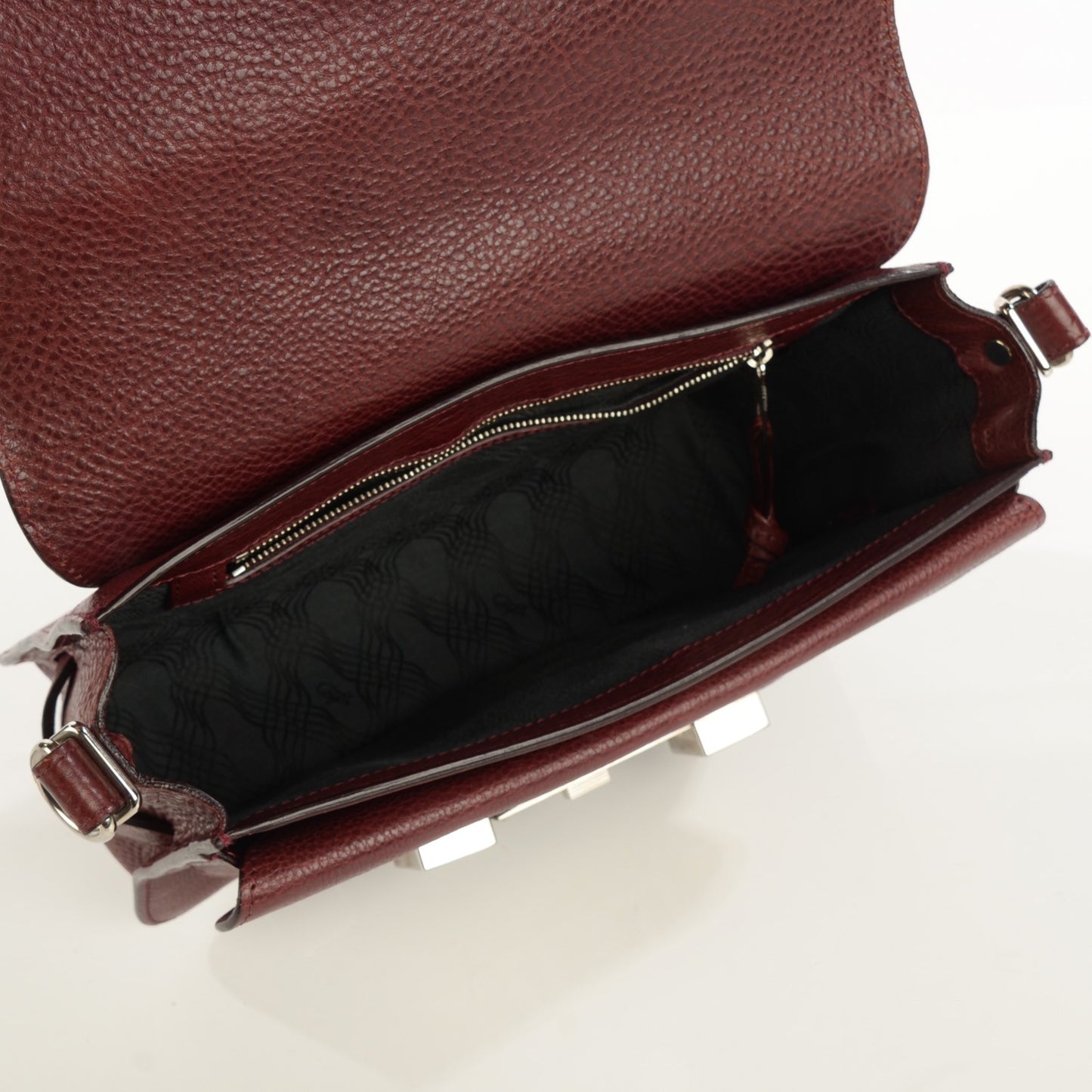 Calfskin PS11 Classic Shoulder Bag Burgundy