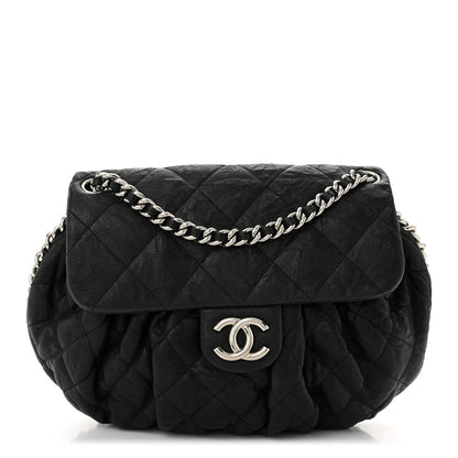 Chanel Washed Lambskin Quilted Medium Chain Around Messenger Black 1 of 10