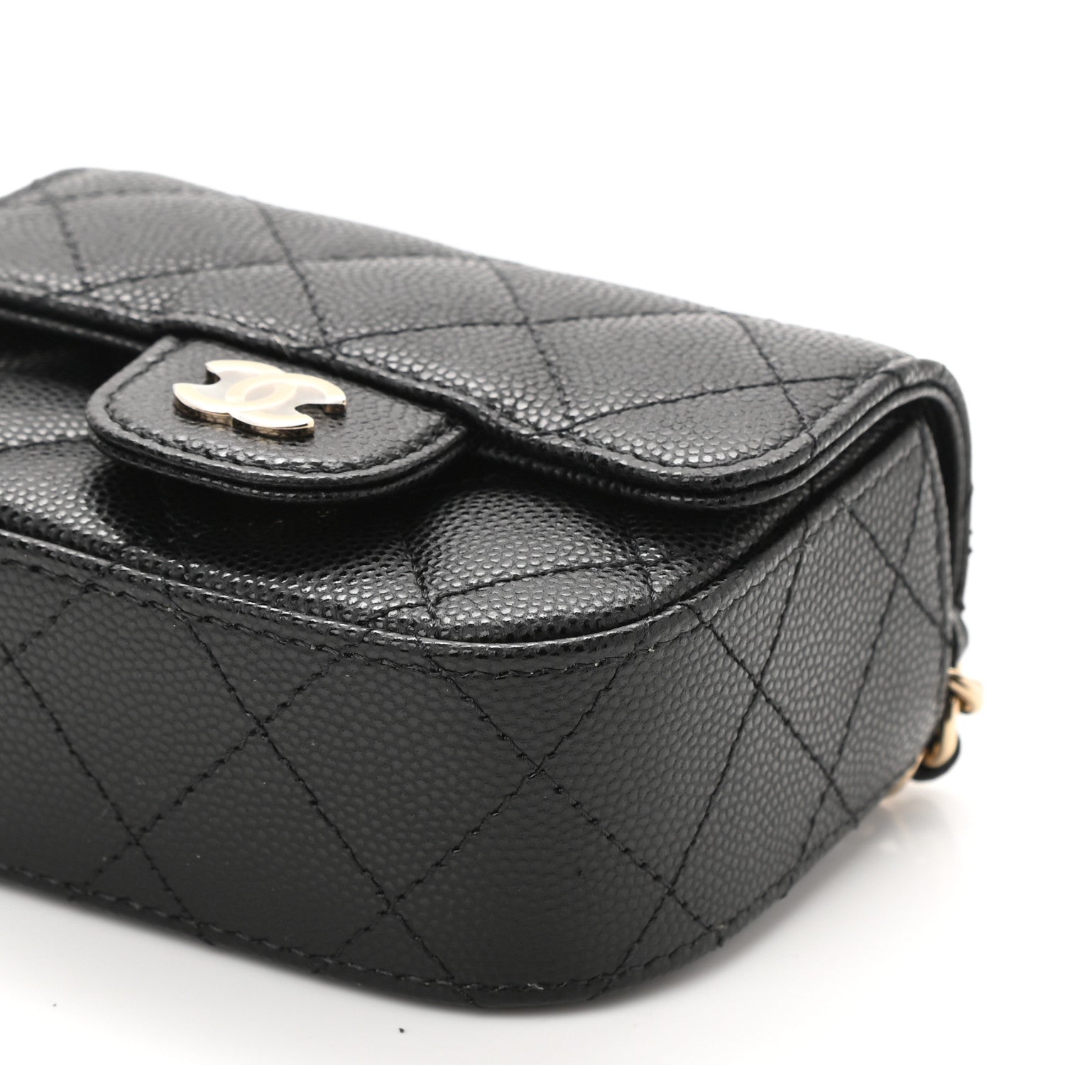 Chanel Caviar Quilted Flap Card Holder On Chain Black 11 of 11