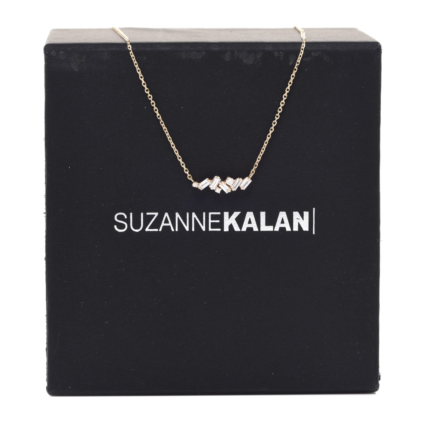 18K Yellow Gold Diamond Mini Classic Frenzy Bar Pendant Necklace