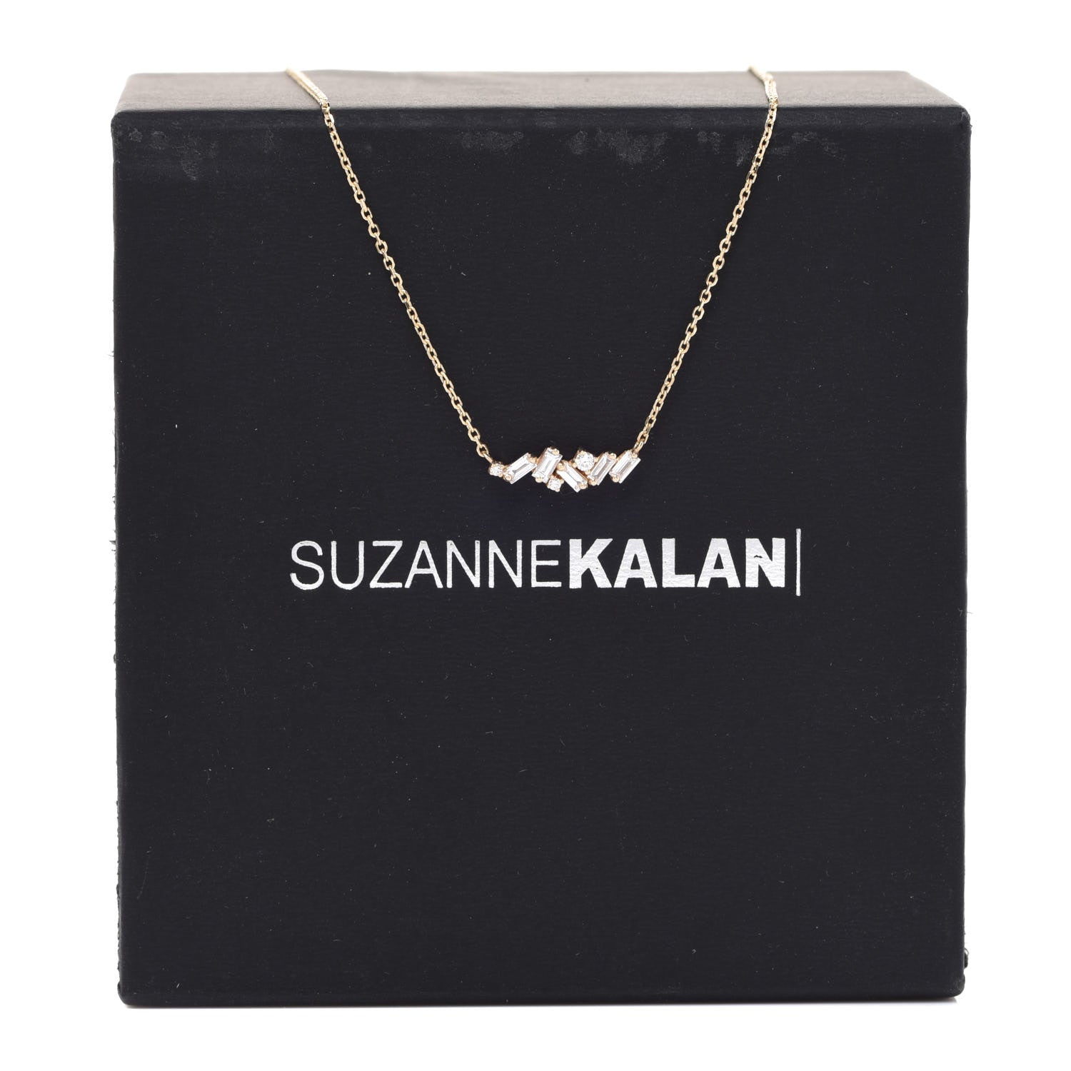 Suzanne Kalan 18K Yellow Gold Diamond Mini Classic Frenzy Bar Pendant Necklace 5 of 5