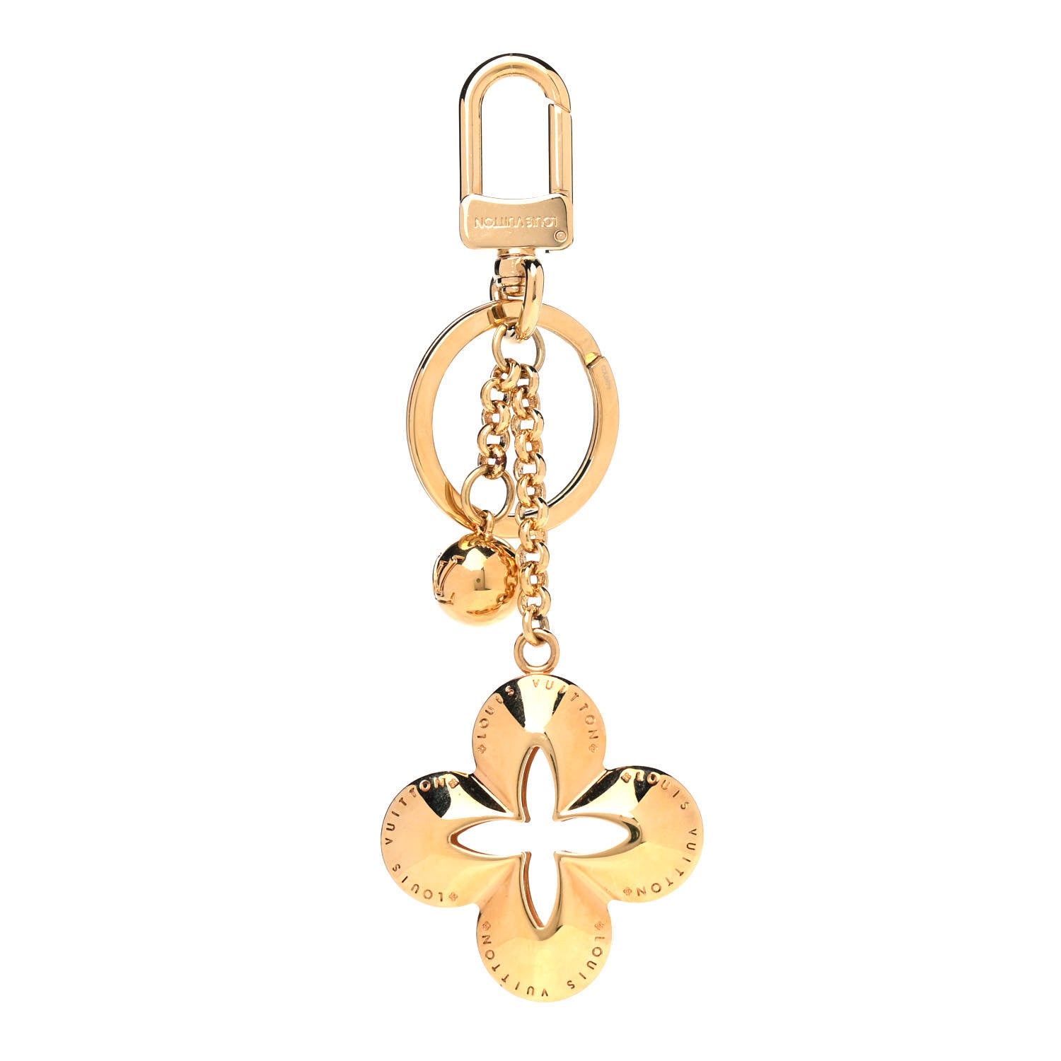 Louis Vuitton Metal Eclipse Bag Charm Key Holder Gold 1 of 3