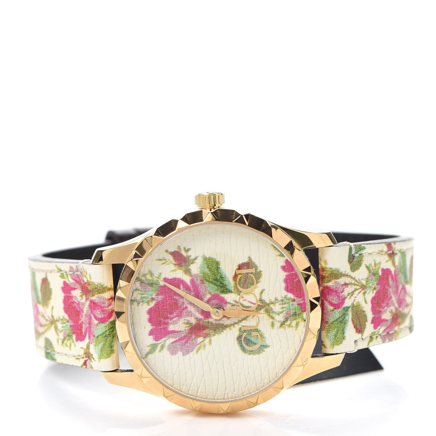 Gucci Stainless Steel Calfskin 38mm G-Timeless Floral Quartz Watch Ivory 2 of 5
