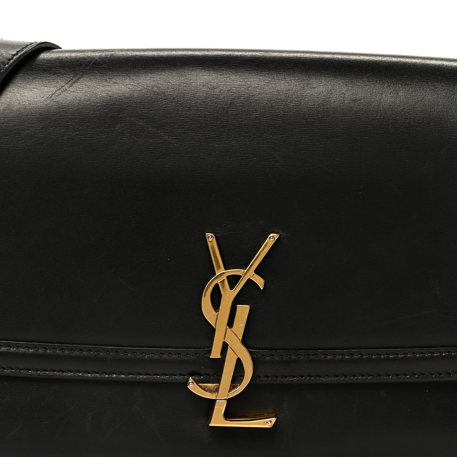 Saint Laurent Box Calfskin Monogram Medium Solferino Satchel Black 9 of 11