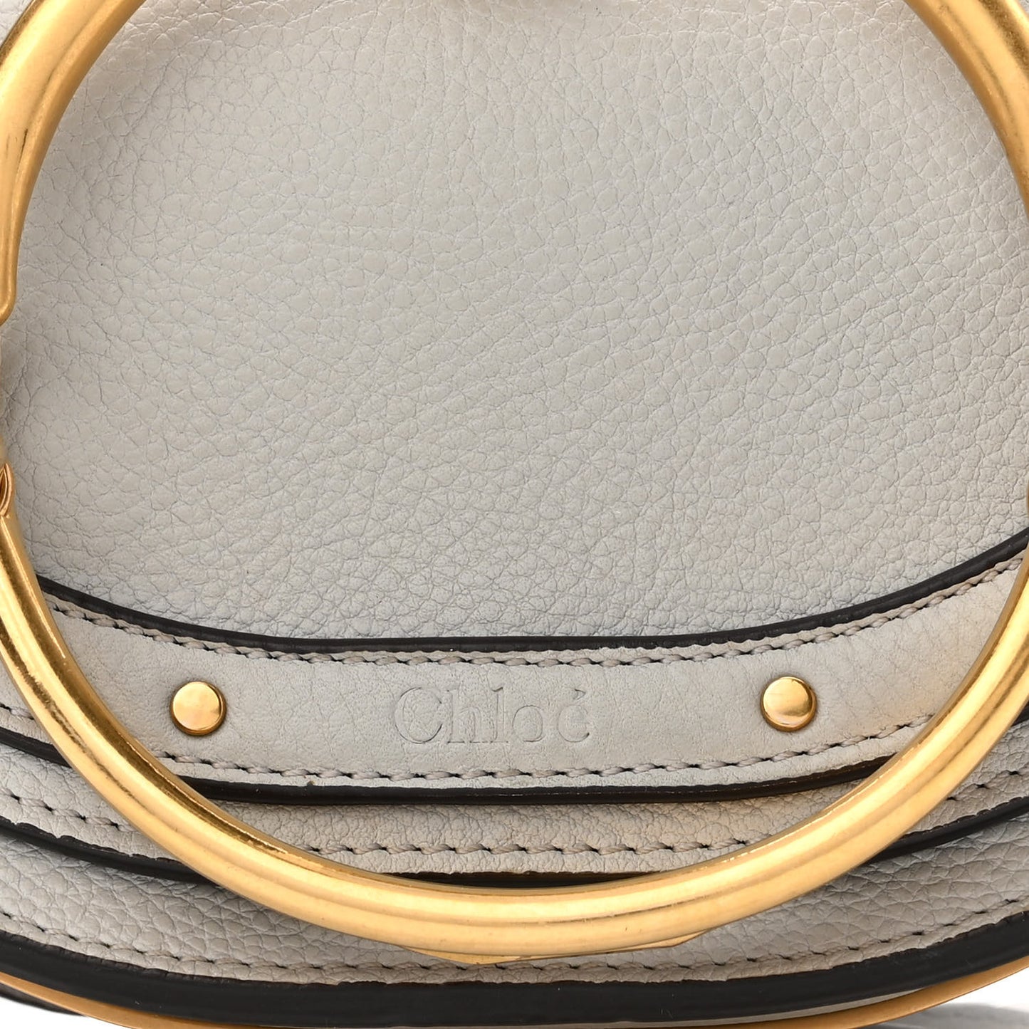 Calfskin Small Nile Bracelet Minaudiere Bag Airy Grey