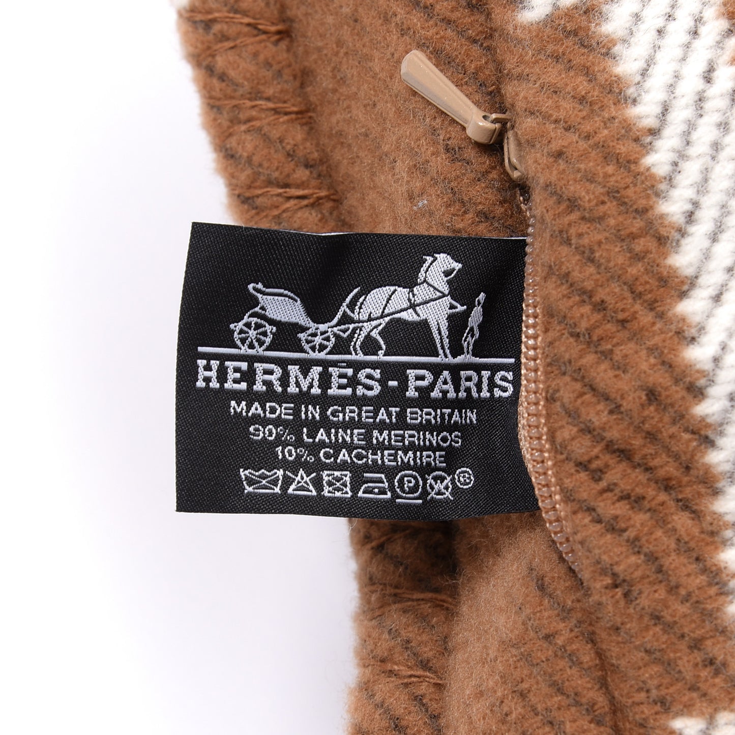 Wool Cashmere Avalon Pillow PM Ecru Camel
