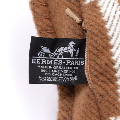 Hermes Wool Cashmere Avalon Pillow PM Ecru Camel 6 of 6
