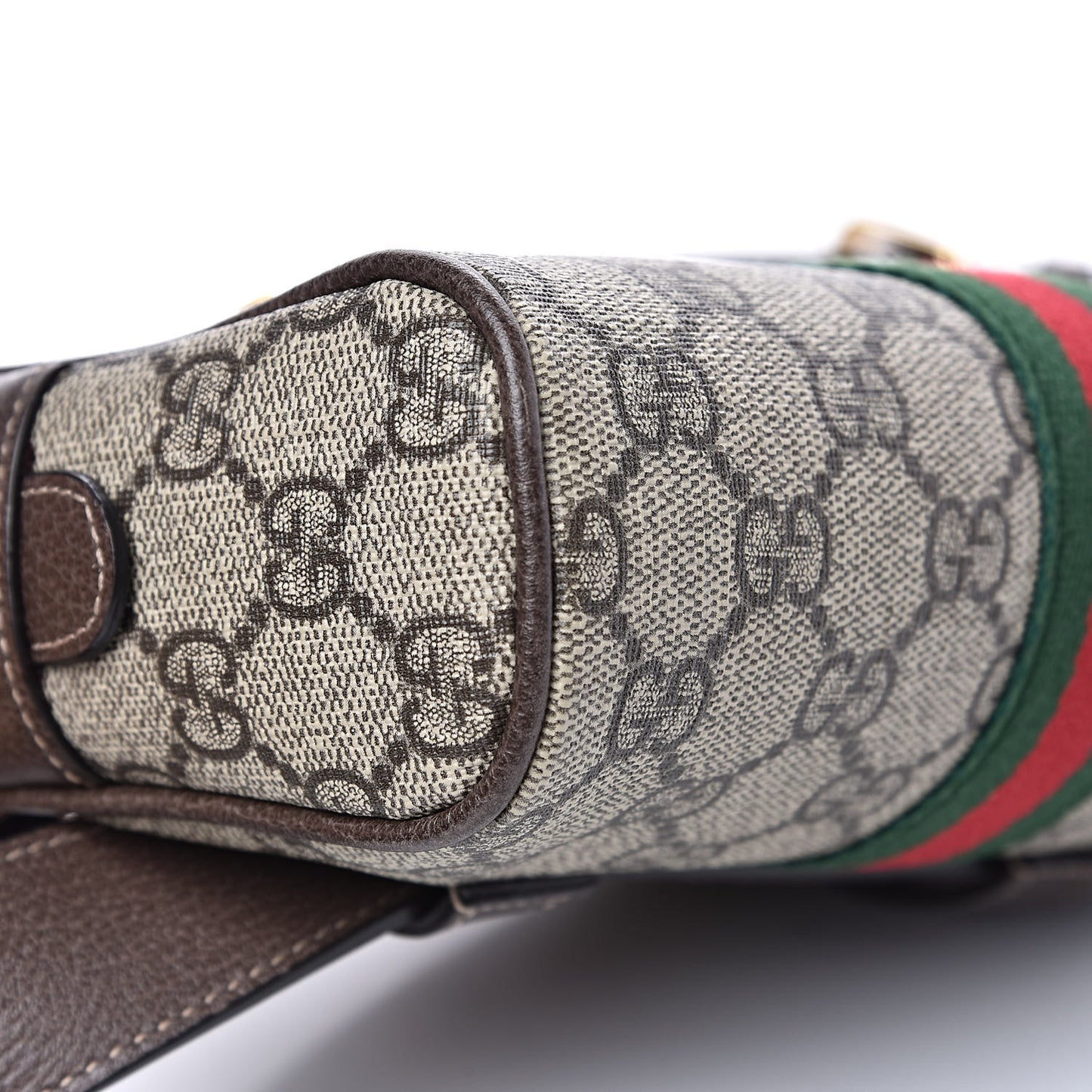 GG Supreme Monogram Web Small Ophidia Belt Bag 95 38 Dark Brown