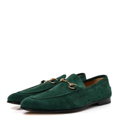 Gucci Suede Horsebit Mens Jordaan Loafers 10.5 Green 4 of 11