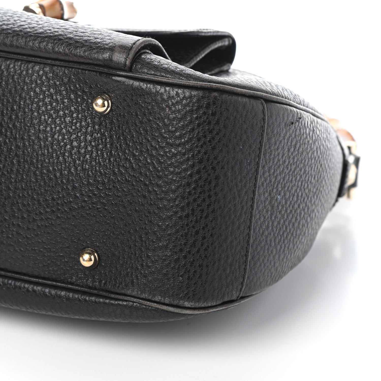 Gucci Calfskin Bamboo Top Handle Bag Black 9 of 9