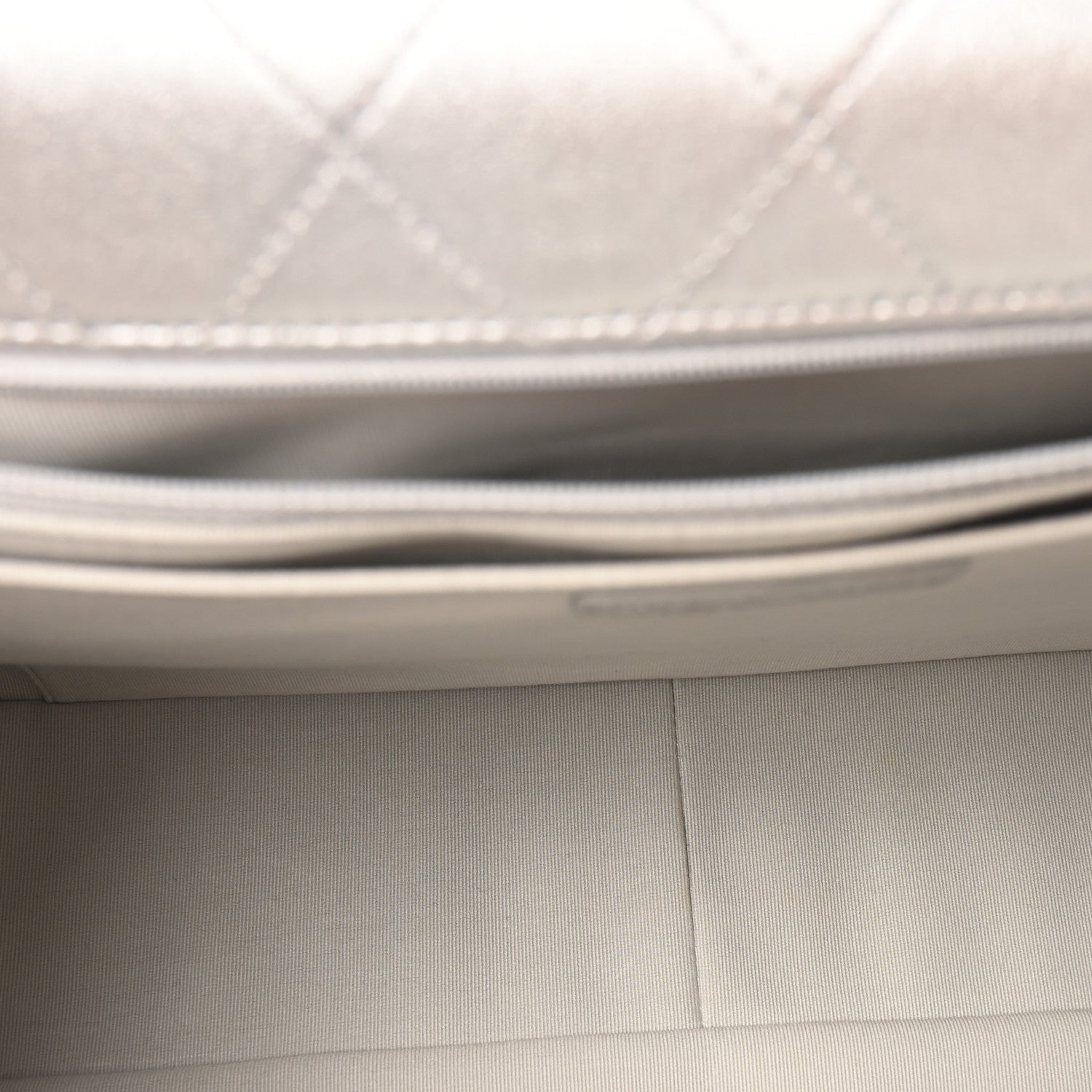 Chanel Metallic Lambskin Quilted XXL Travel Flap Bag Silver 5 of 10
