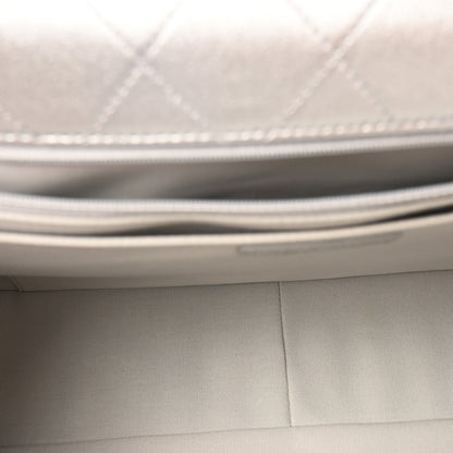 Chanel Metallic Lambskin Quilted XXL Travel Flap Bag Silver 5 of 10