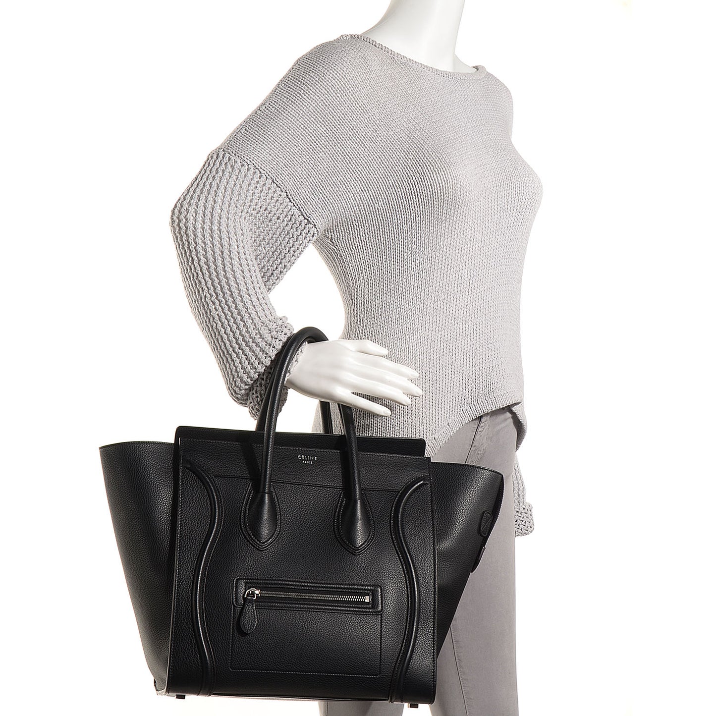 Drummed Calfskin Mini Luggage Black