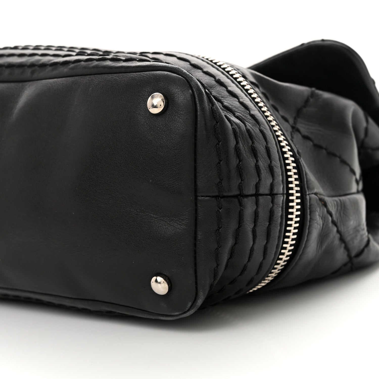 Chanel Calfskin Stitched Large Expandable Flap Bag Black 10 of 11