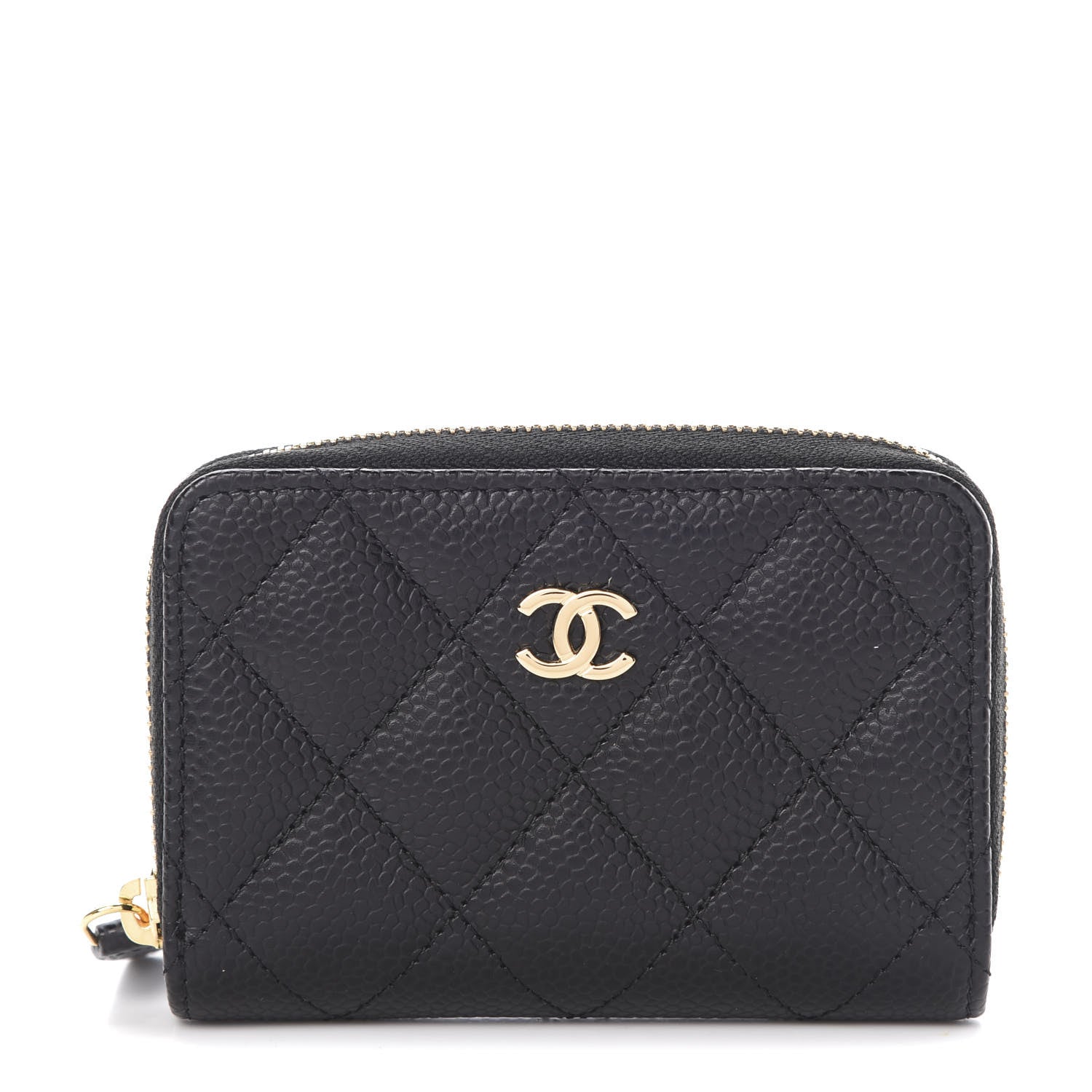 Chanel Caviar Quilted Zip Coin Purse Black 1 of 7