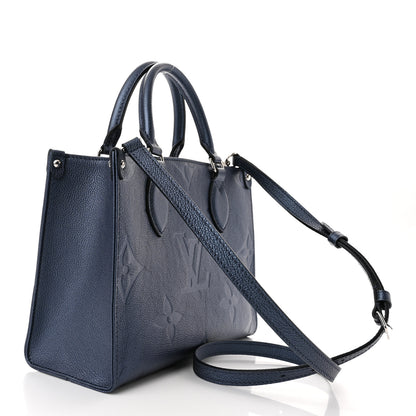 Louis Vuitton Metallic Empreinte Monogram Giant Onthego PM Navy Nacre 3 of 10