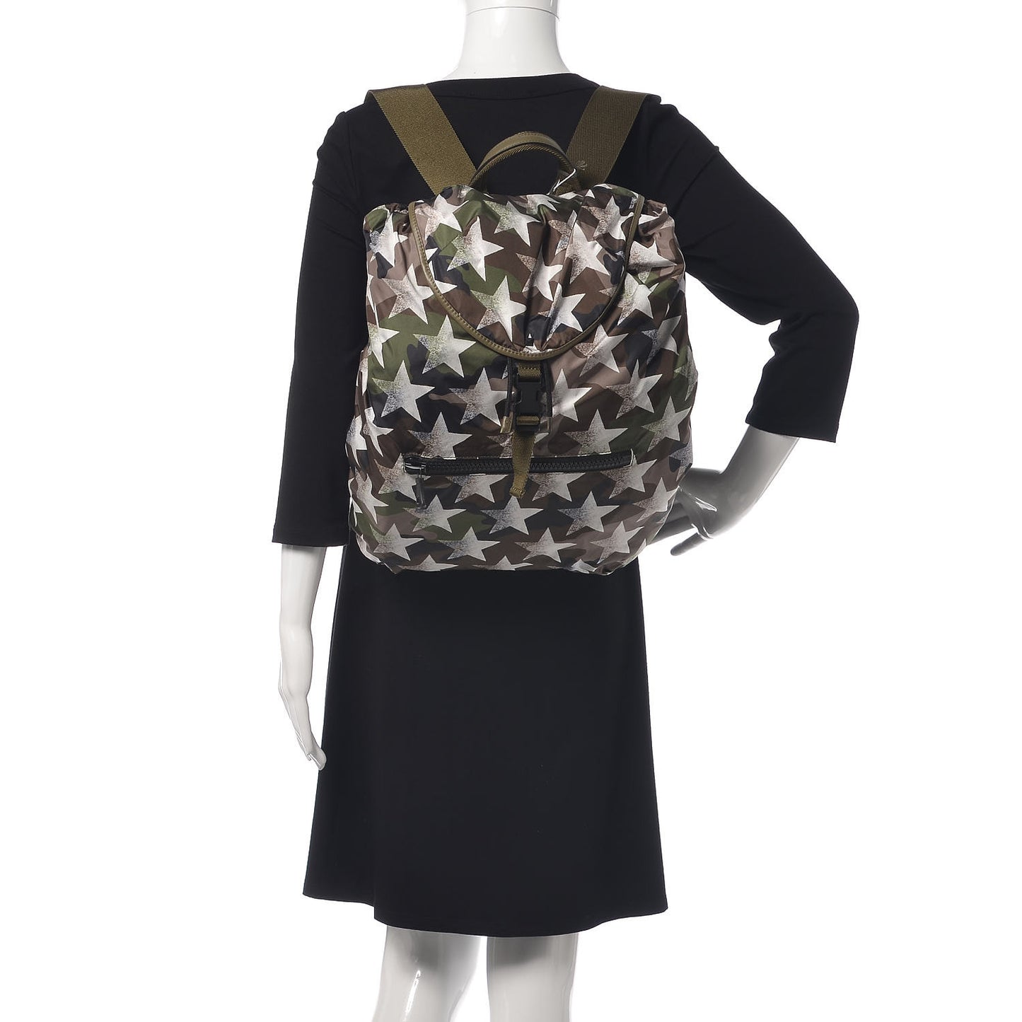 Nylon Camustars Drawstring Backpack Army Green White