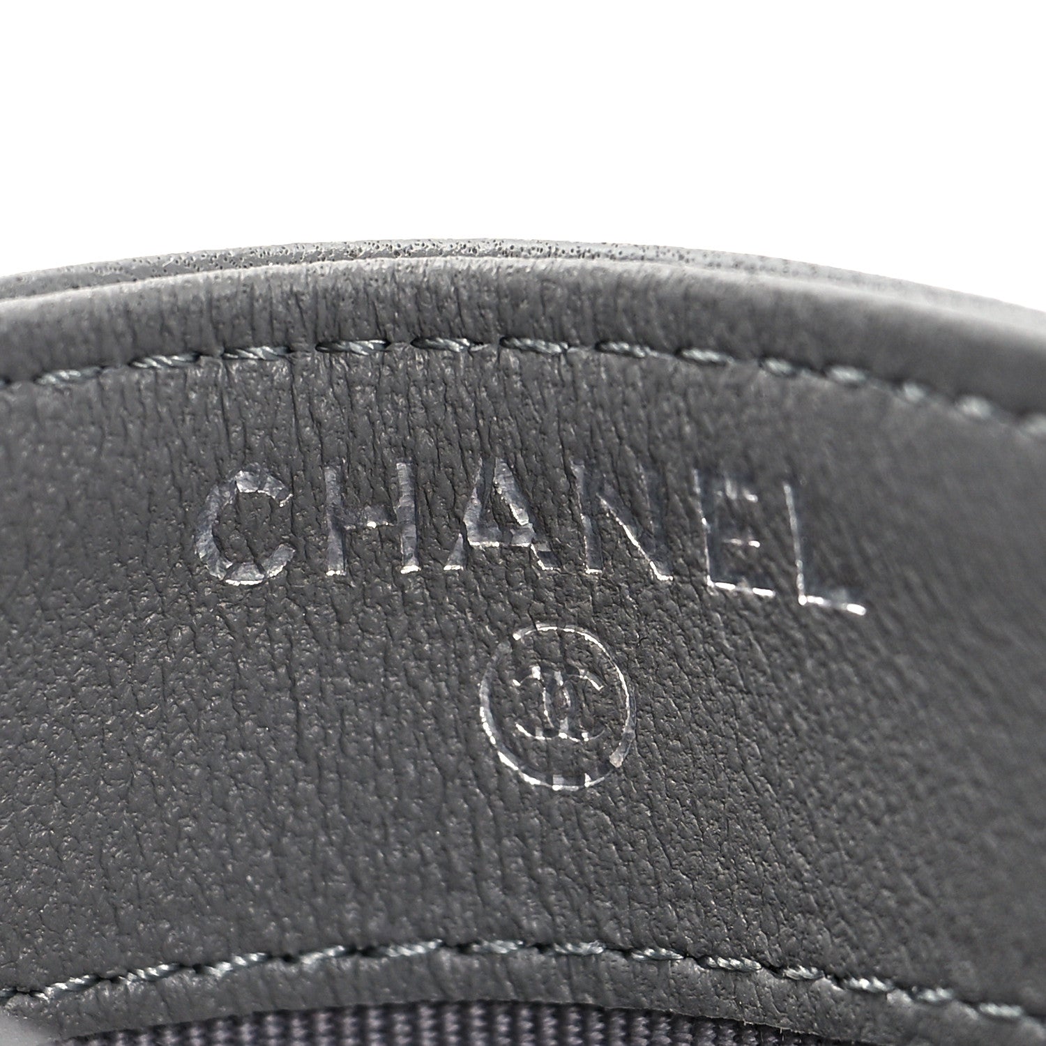 Chanel Lambskin Chevron Quilted Card Holder Grey 6 of 8