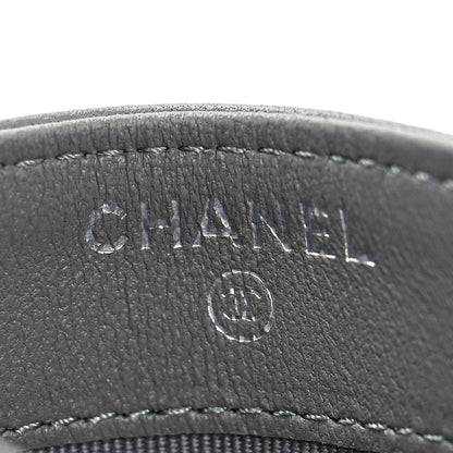 Chanel Lambskin Chevron Quilted Card Holder Grey 6 of 8