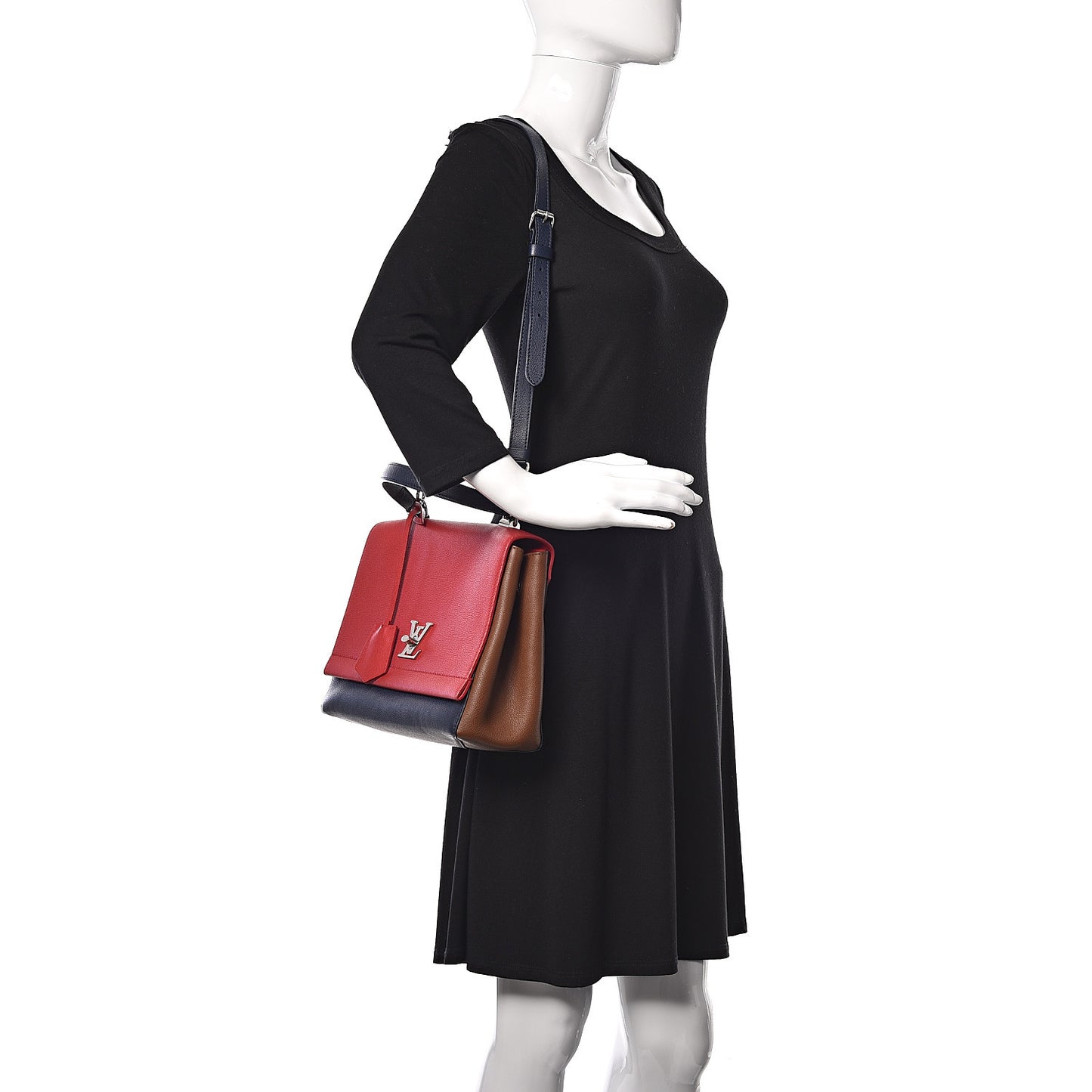 Calfskin Lockme II Top Handle Rubis Marine