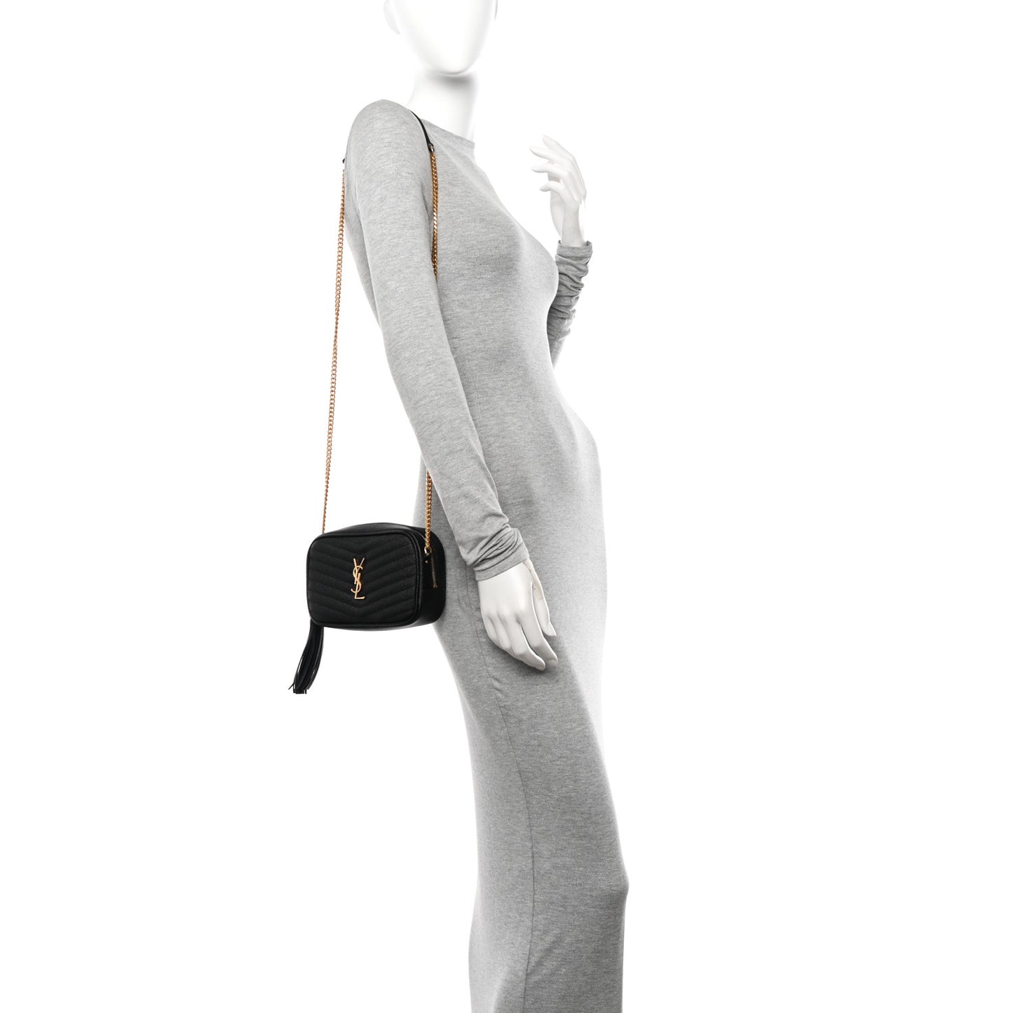 Grain De Poudre Matelasse Monogram Mini Lou Camera Bag Black