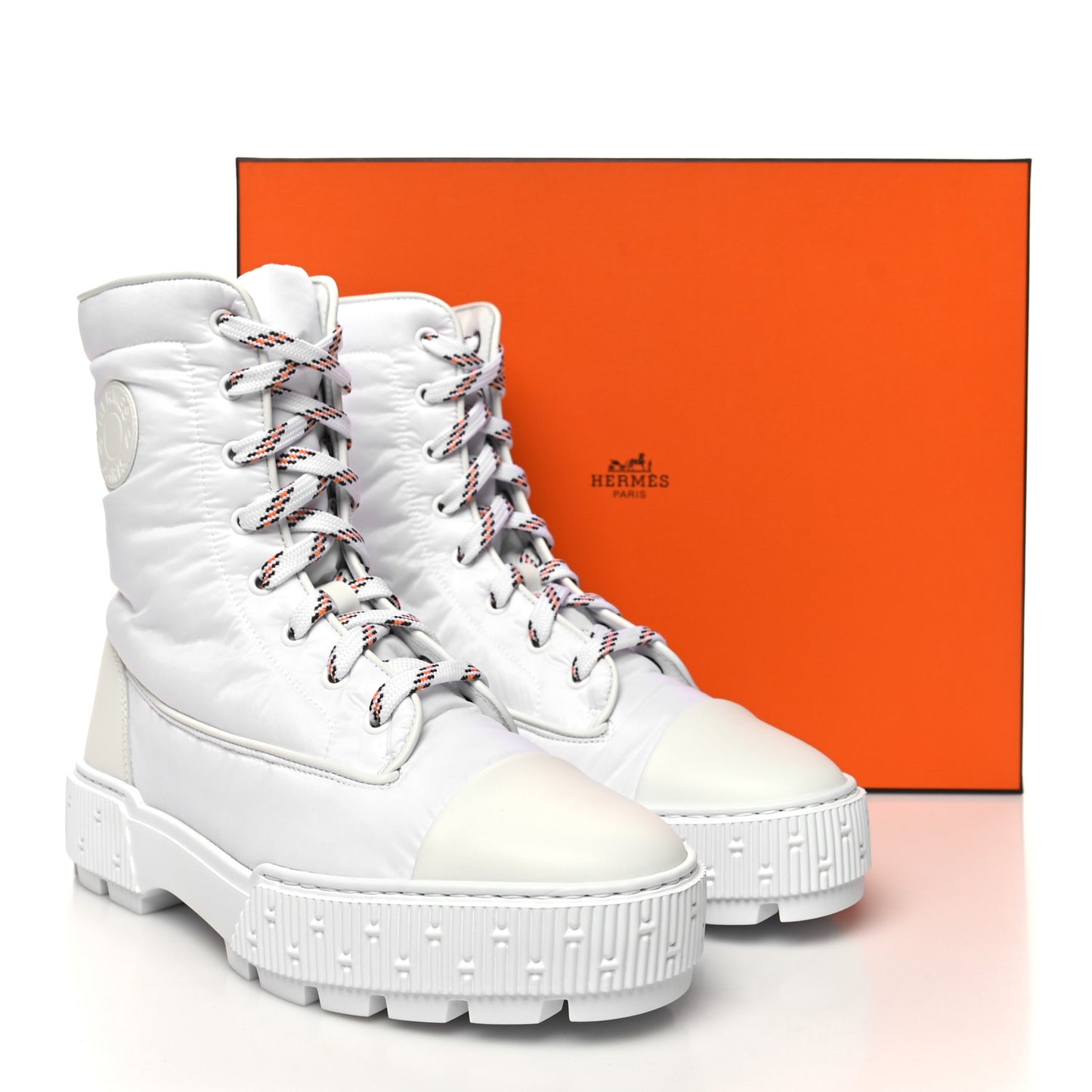 Calfskin Parachute Fresh Ankle Boots 39 White