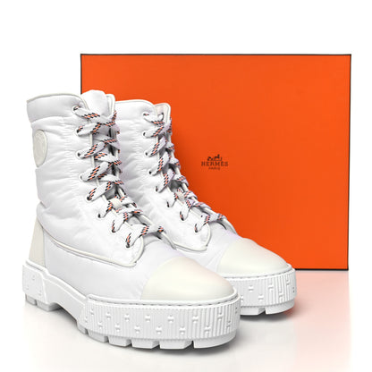 Hermes Calfskin Parachute Fresh Ankle Boots 39 White 8 of 8