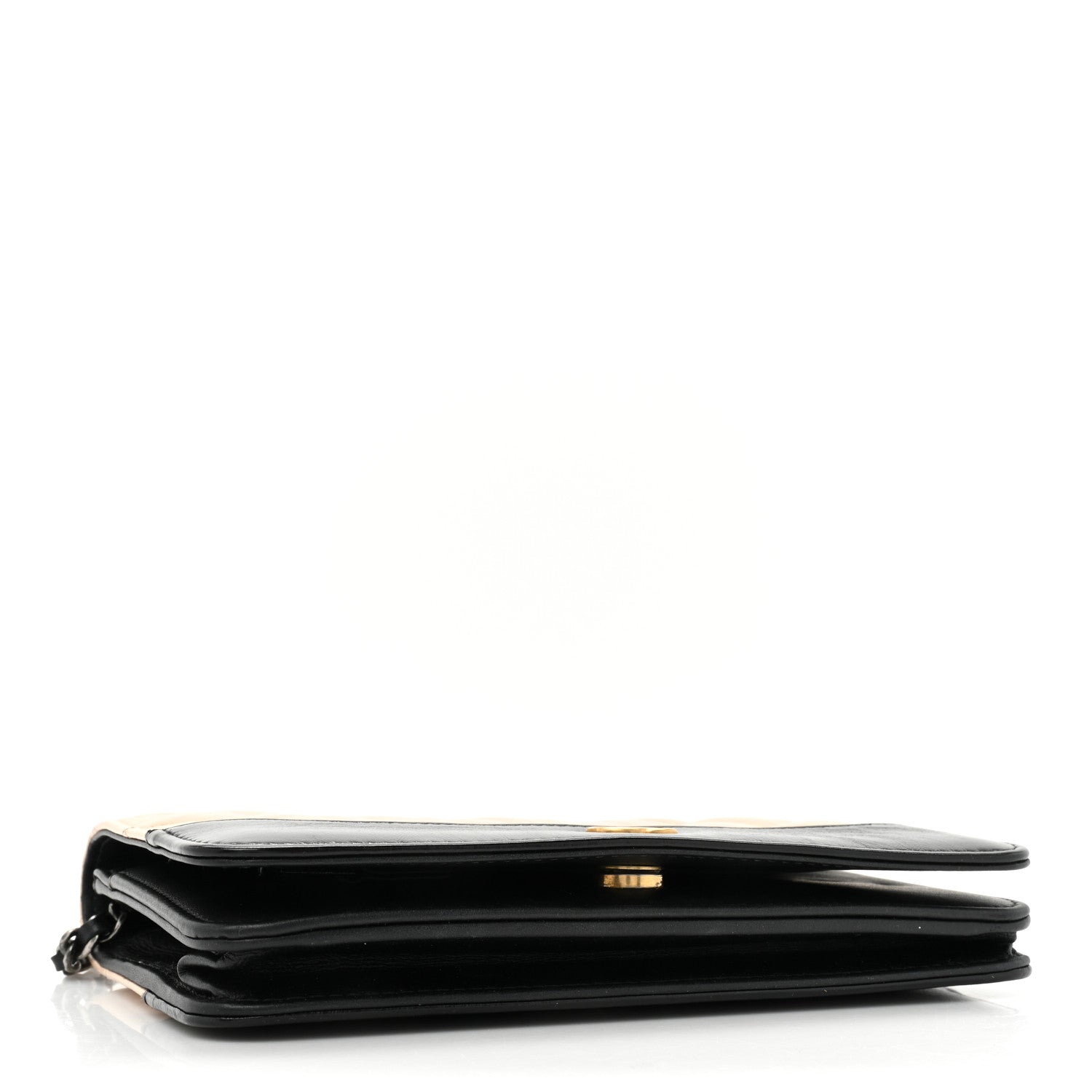 Chanel Aged Calfskin Quilted Gabrielle Wallet On Chain WOC Beige Black 4 of 18