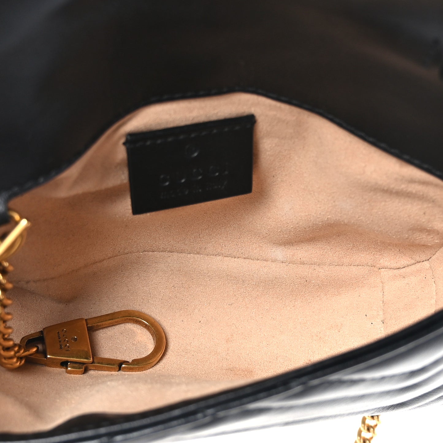 Calfskin Matelasse Super Mini GG Marmont Shoulder Bag Black