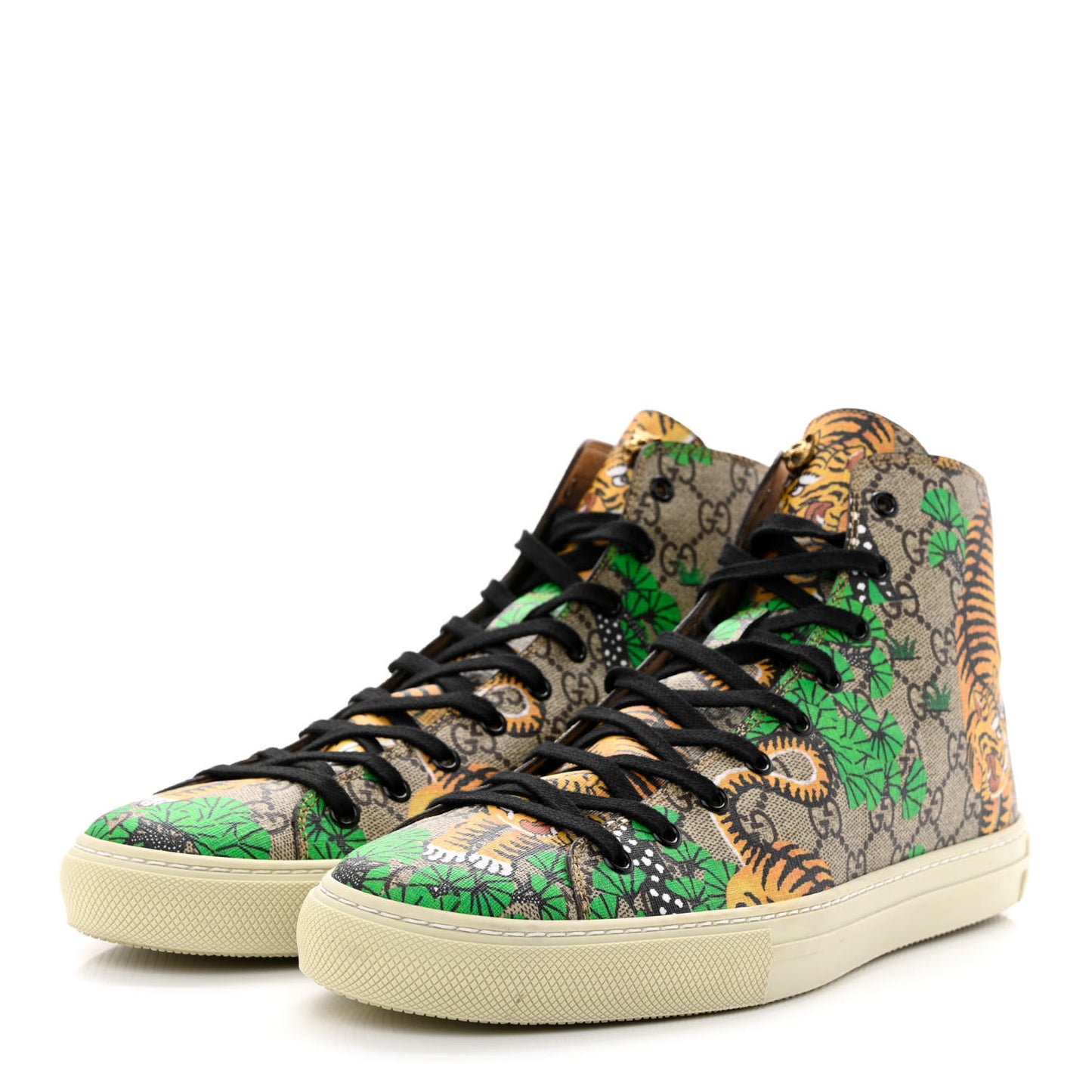 GG Supreme Monogram Bengal Mens High Top Sneakers 11 Beige Yard
