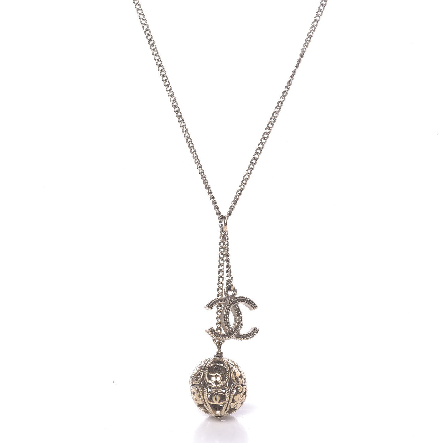 CC Ball Pendant Necklace Gold