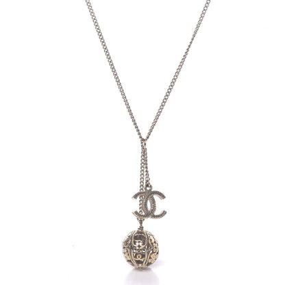 Chanel CC Ball Pendant Necklace Gold 4 of 6