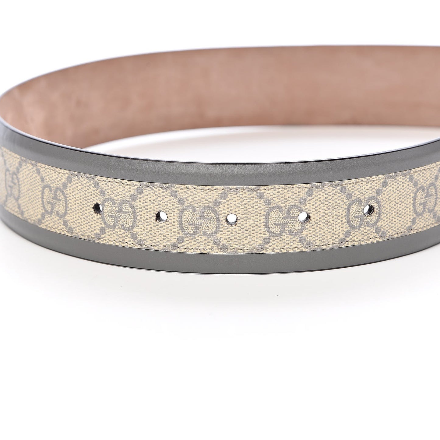 GG Supreme Monogram Selleria Interlocking G 40mm Belt 80 32 Ecru Grigio